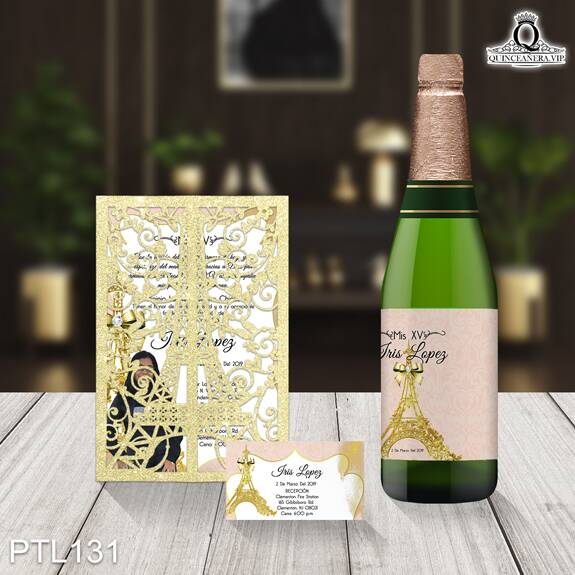 Invitaciones de Quinceañera de Torre de Paris Diamantes PTL131 - PTL131