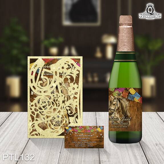 Invitaciones de Quinceañera de Caballos Herraduras PTL132 - PTL132