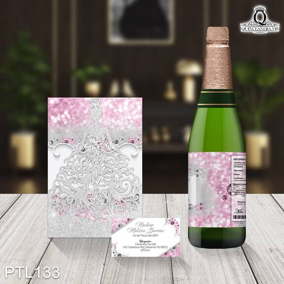 Invitaciones de Quinceañera de Glamurosa dimantes PTL133 - PTL133