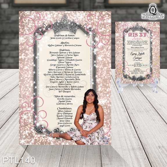 Invitaciones de Quinceañera de Realeza Coronas  PTL140 - PTL140