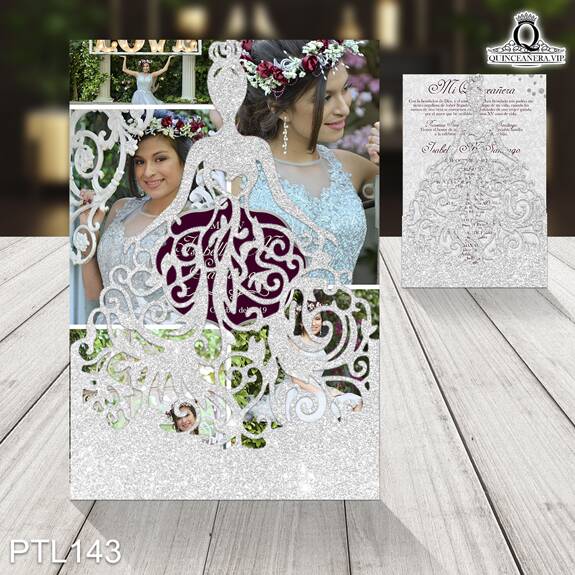 Invitaciones de Quinceañera de Glamurosa diamantes PTL143 - PTL143