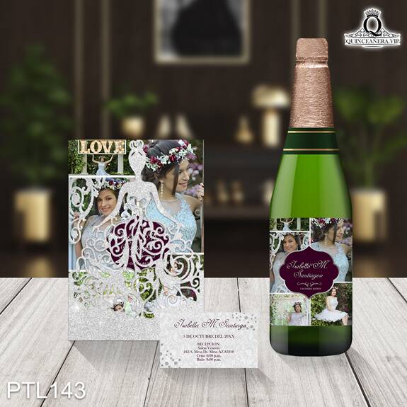 Invitaciones de Quinceañera de Glamurosa diamantes PTL143 - PTL143