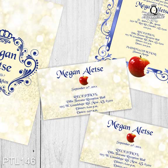 Invitaciones de Quinceañera de Realeza Coronas PTL146 - PTL146