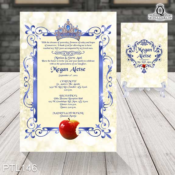 Invitaciones de Quinceañera de Realeza Coronas PTL146 - PTL146
