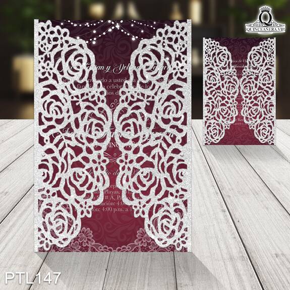 Invitaciones de Quinceañera de Vintage damask PTL147 - PTL147