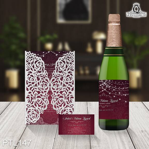 Invitaciones de Quinceañera de Vintage damask PTL147 - PTL147