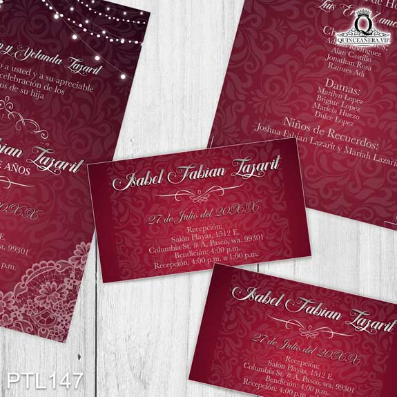 Invitaciones de Quinceañera de Vintage damask PTL147 - PTL147