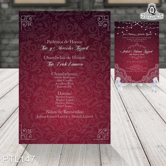 Invitaciones de Quinceañera de Vintage damask PTL147 - PTL147