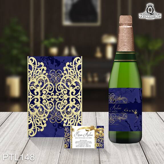 Invitaciones de Quinceañera de Glamurosa glitter PTL148 - PTL148