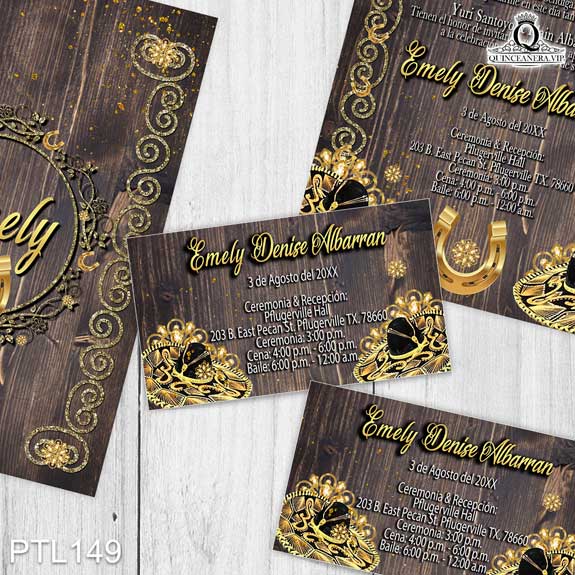 Invitaciones de Quinceañera de Charra Herradura PTL149 - PTL149
