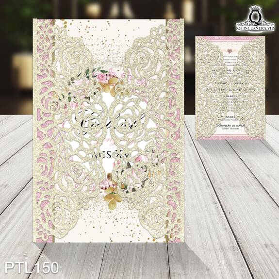 Invitaciones de Quinceañera de Glamurosa rosas PTL150 - PTL150