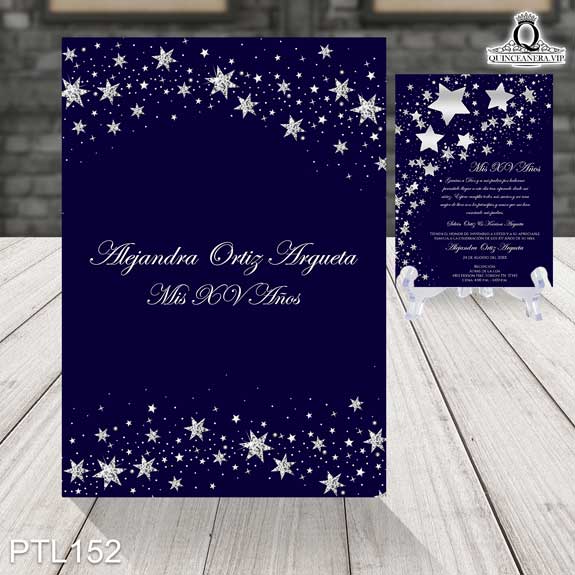 Invitaciones de Quinceañera de Celestial estrellas PTL152 - PTL152