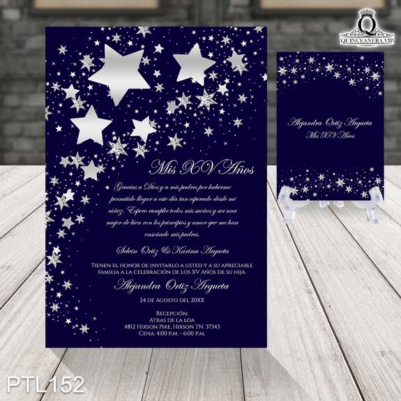 Invitaciones de Quinceañera de Celestial estrellas PTL152 - PTL152
