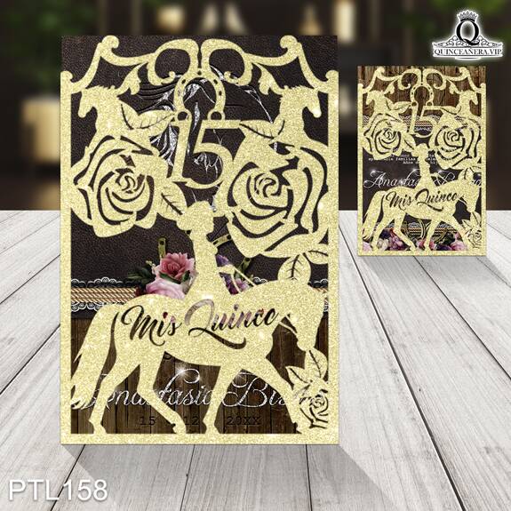 Invitaciones de Quinceañera de Vaqueras herraduras PTL158 - PTL158
