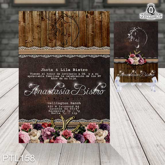 Invitaciones de Quinceañera de Vaqueras herraduras PTL158 - PTL158