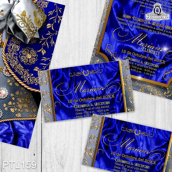 Invitaciones de Quinceañera de Vestido Charro PTL159 - PTL159