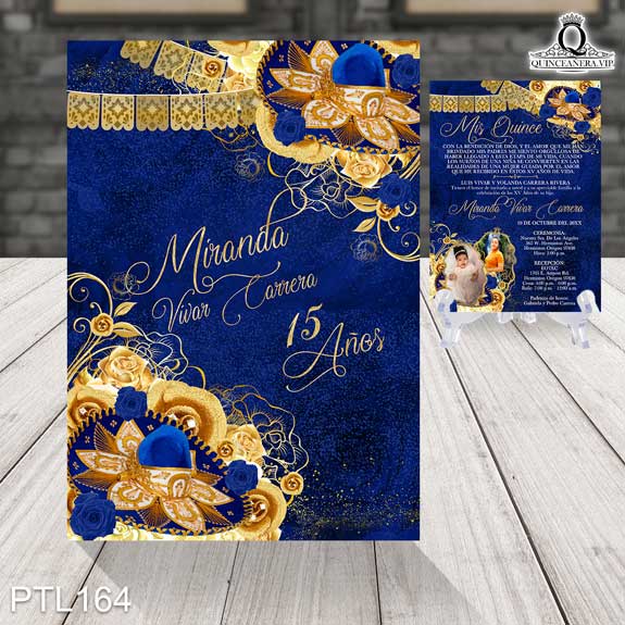 Invitaciones de Quinceañera Charra Papel Picado PTL164 - PTL164