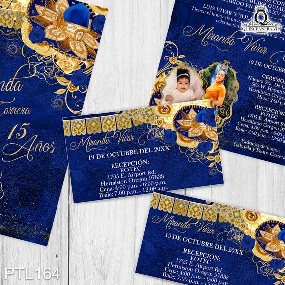 Invitaciones de Quinceañera Charra Papel Picado PTL164 - PTL164