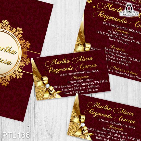 Invitaciones de Quinceañera de Glamurosa mariposas PTL166 - PTL166