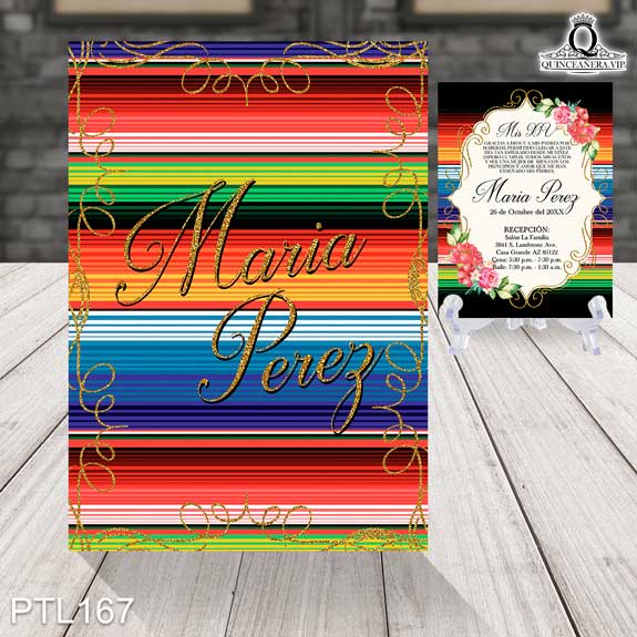 Invitaciones de Quinceañera de Fiesta Mexicana zarape PTL167 - PTL167