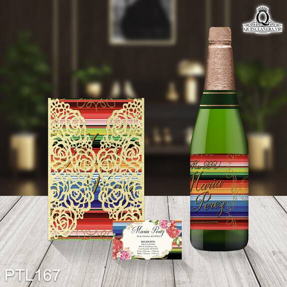 Invitaciones de Quinceañera de Fiesta Mexicana zarape PTL167 - PTL167