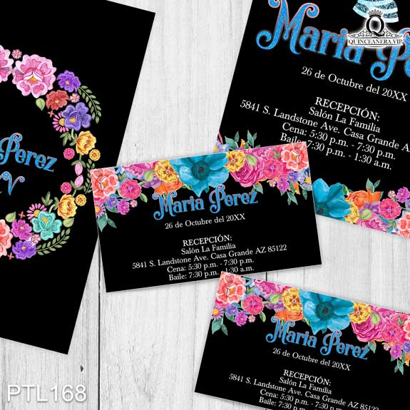 Invitaciones de Quinceañera de Colores Fiesta Mexicana PTL168 - PTL168