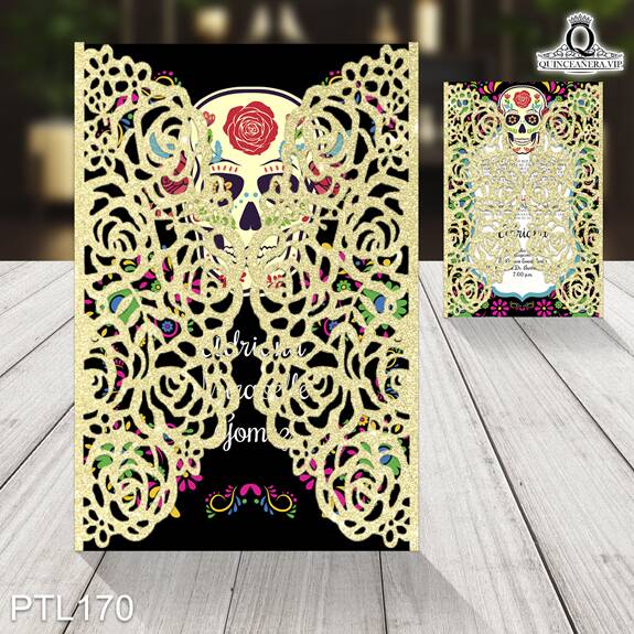 Invitaciones de Quinceañera de Fiesta Mexicana calavera PTL170 - PTL170