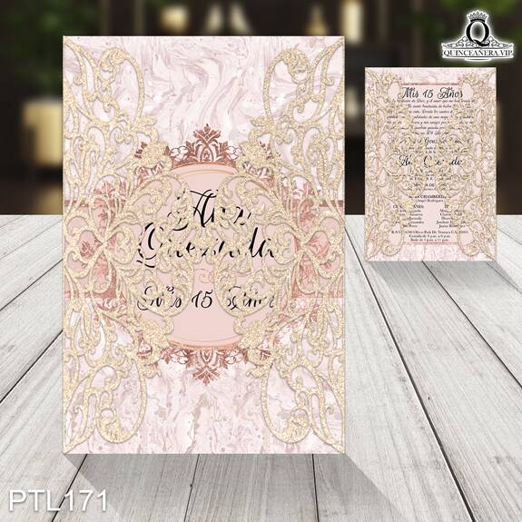 Invitaciones de Quinceañera de Glamurosa mármol PTL171 - PTL171