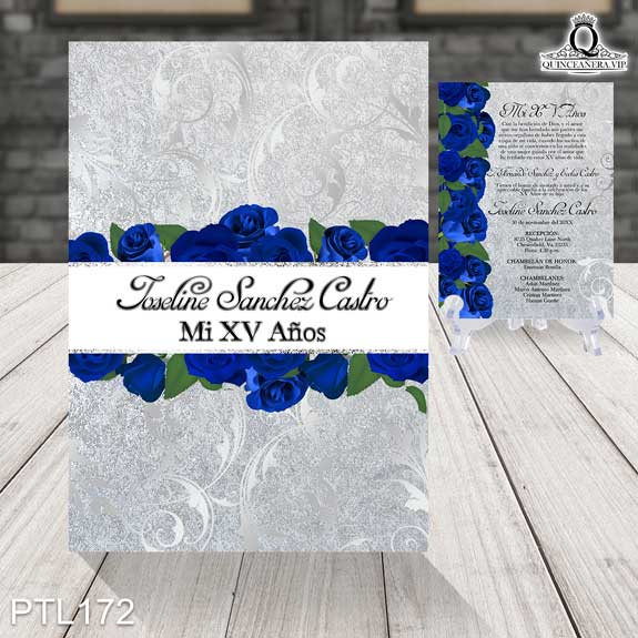 Invitaciones de Quinceañera de Flores Purpurina PTL172 - PTL172