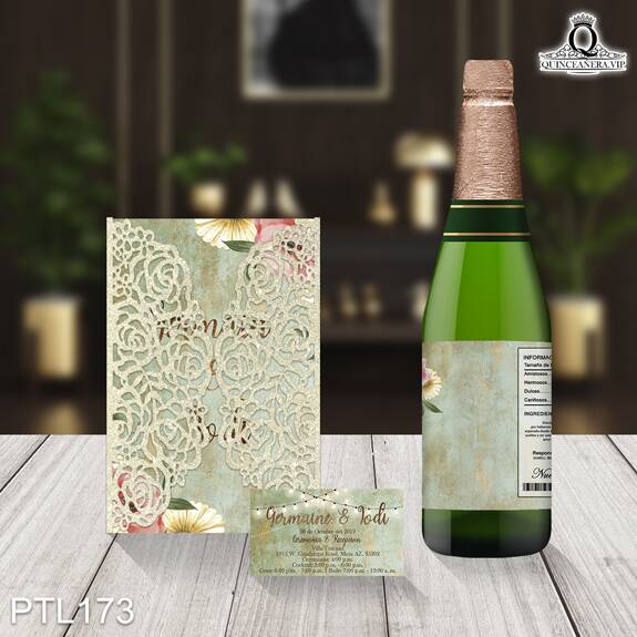 Invitaciones de Quinceañera de Vintage flores PTL173 - PTL173