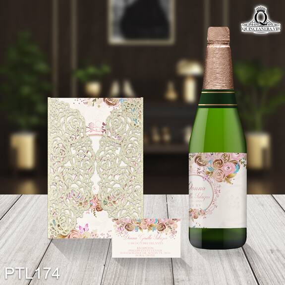 Invitaciones de Quinceañera de Flores mariposas PTL174 - PTL174