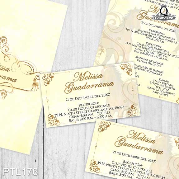 Invitaciones de Quinceañera de Vaqueras Caballos PTL176 - PTL176