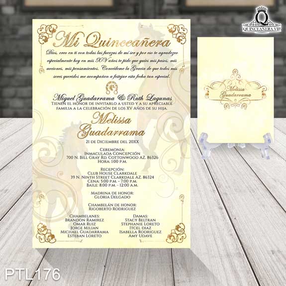 Invitaciones de Quinceañera de Vaqueras Caballos PTL176 - PTL176