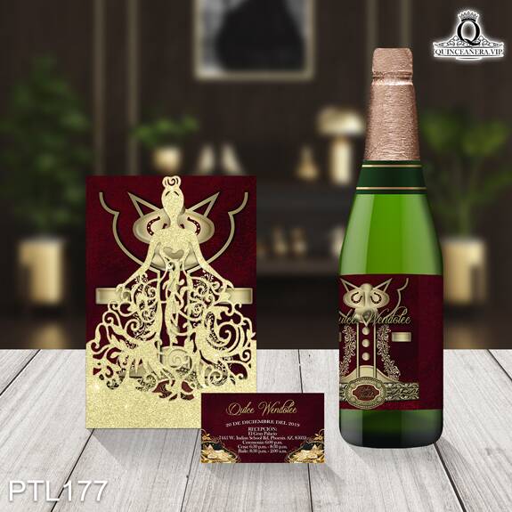 Invitaciones de Quinceañera de Traje Charro Mexicano PTL177 - PTL177