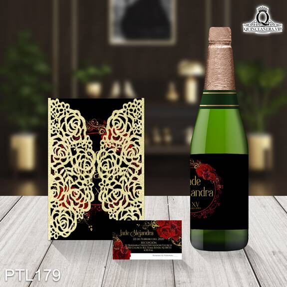 Invitaciones de Quinceañera de Flores rosas PTL179 - PTL179