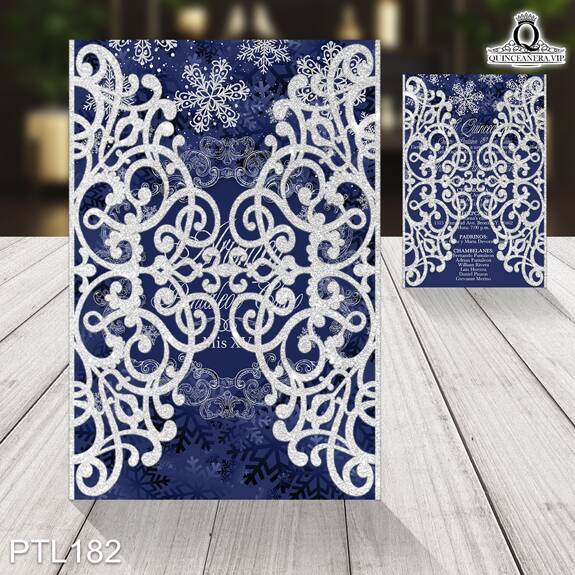 Invitaciones de Quinceañera de Copos de Nieve Emblema PTL182 - PTL182