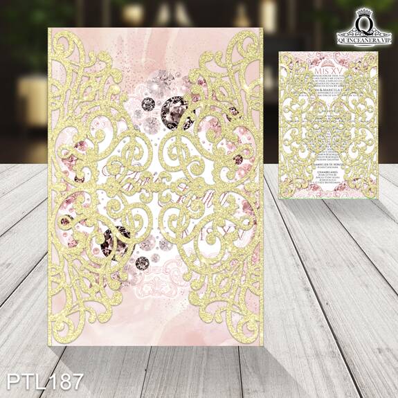 Invitaciones de Quinceañera de Glamurosa Flores PTL187 - PTL187