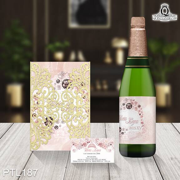 Invitaciones de Quinceañera de Glamurosa Flores PTL187 - PTL187