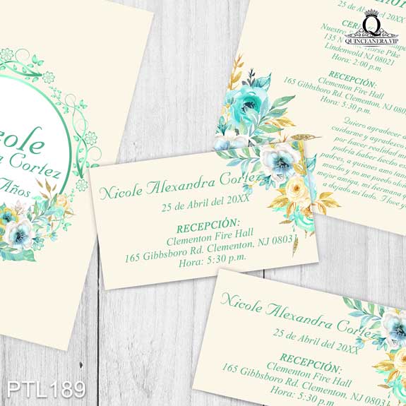 Invitaciones de Quinceañera de Flores de clavel PTL189 - PTL189
