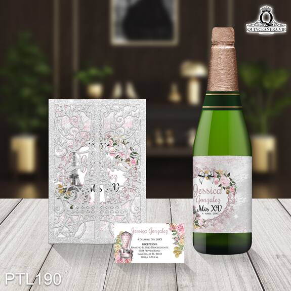 Invitaciones de Quinceañera de París Torre Eiffel PTL190 - PTL190