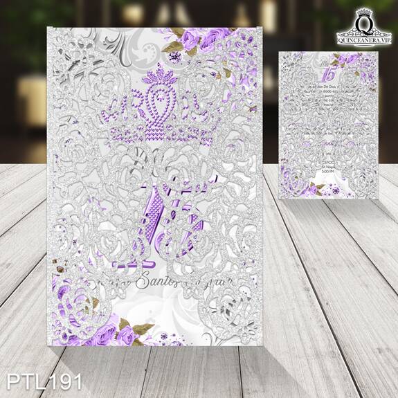 Invitaciones de Quinceañera de Coronas Diamantes PTL191 - PTL191