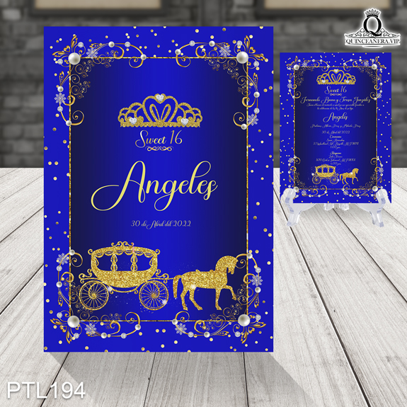 Invitaciones de Quinceañera de Realeza carruaje PTL194 - PTL194