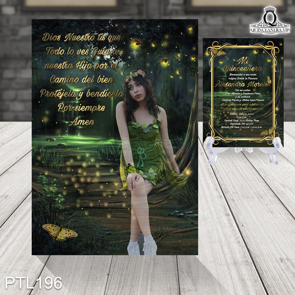 Invitación de 15 Años bosque Encantado Luciérnagas PTL196