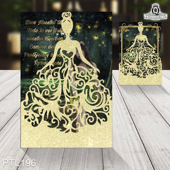 Invitación de 15 Años bosque Encantado Luciérnagas PTL196