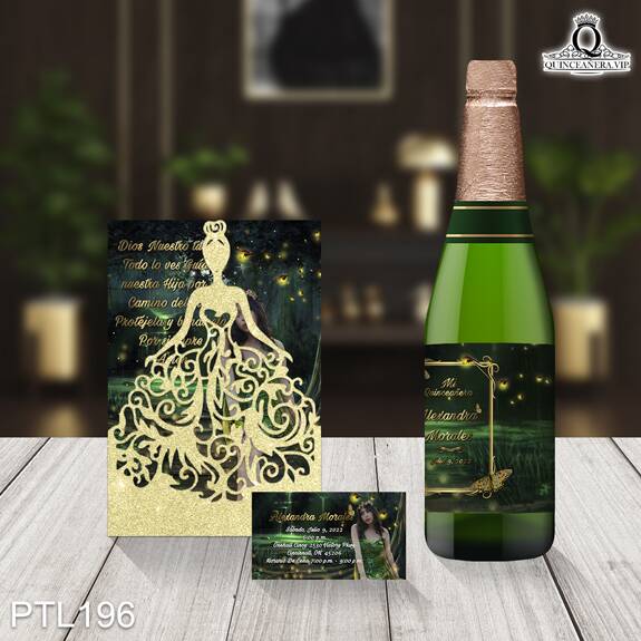 Invitación de 15 Años bosque Encantado Luciérnagas PTL196