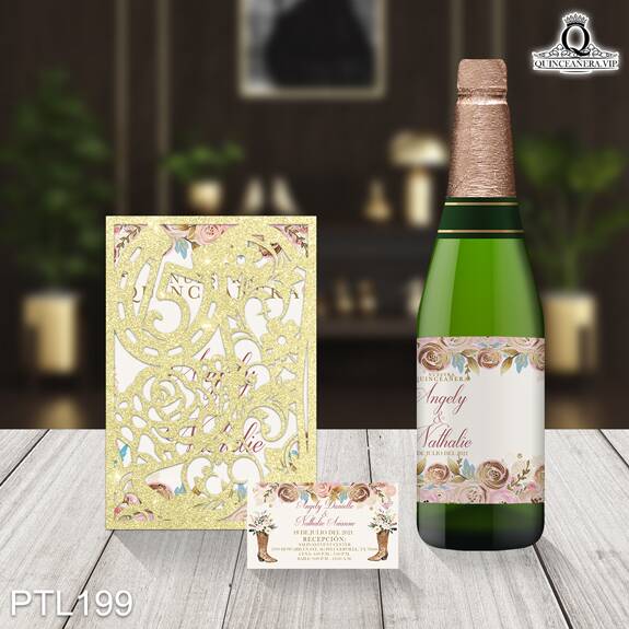 Invitaciones de Quinceañera de Vaqueras botas vaqueras PTL199 - PTL199