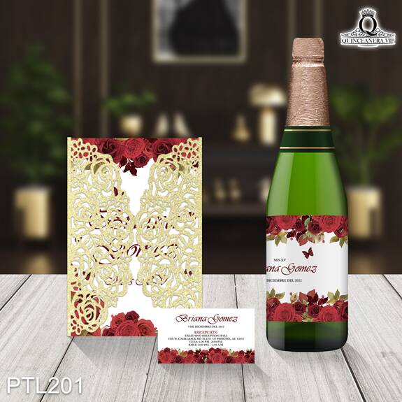 Invitaciones de Quinceañera de Flores mariposas PTL201 - PTL201