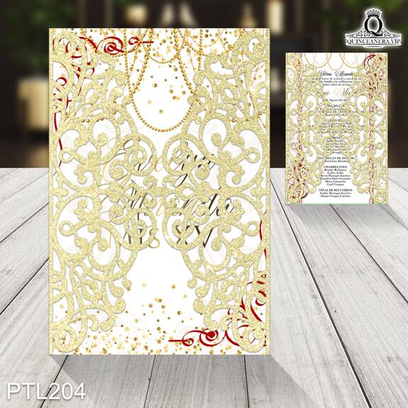 Invitaciones de Quinceañera de Glamurosa joyas PTL204 - PTL204