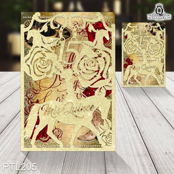 Invitaciones de Quinceañera de Botas y Sobrero Charros PTL205 - PTL205