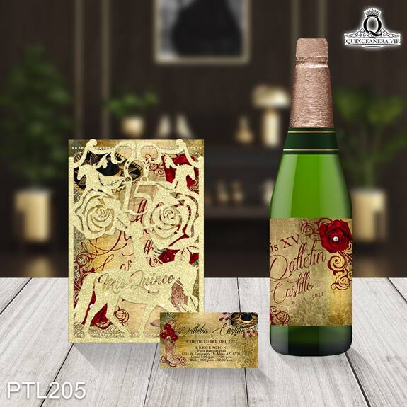 Invitaciones de Quinceañera de Botas y Sobrero Charros PTL205 - PTL205